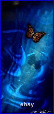 Chris Derubeis Butterfly(Blue) Mixed Media Signed Art Monarch of Frost