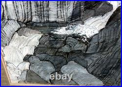 Circle of Kyffin Williams large landscape mixed media Lower Ogwen Falls signed