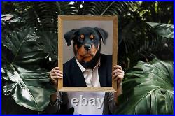 Clothed French Bulldog Portrait Custom Funny Dog Custom Wall Art Pet Fun Art