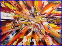 Colour Explosion/burst, A Original Mixed Media Painting By Steve Ferris, Framed