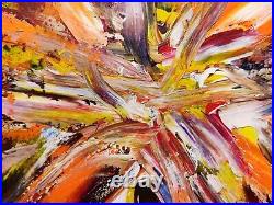 Colour Explosion/burst, A Original Mixed Media Painting By Steve Ferris, Framed