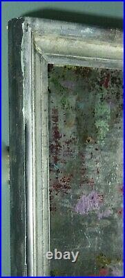 Coloured Verre Eglomise Mirror in an Antique French Silverleaf Frame Landscape /