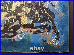 Contemporary Abstract Painting French School Mixed Media Signed Original