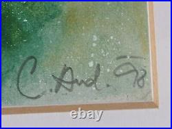 Contemporary Original mixed media painting indistinctly signed still life 1998