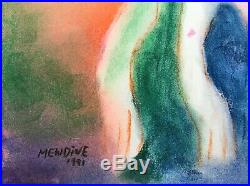 Cuban Art. Painting by Mendive. Egguns, 1991. Mixed media on cardboard. Signed
