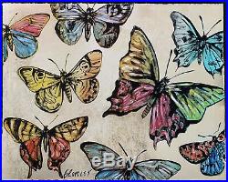 DAVID BROMLEY Butterflies Mixed Media on Card 70cm x 88cm