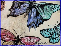 DAVID BROMLEY Butterflies Mixed Media on Card 70cm x 88cm