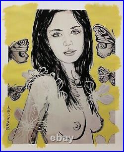 DAVID BROMLEY Nude Series Mallory Mixed Media on Card 110cm x 91cm