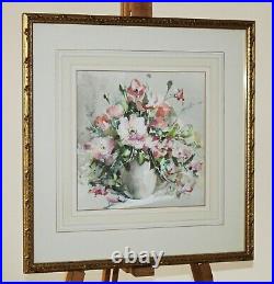 DEREK BROWN (1924-2009) Original Still Life Mixed Media Painting Vase of Flowers