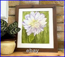 Dahlia Summer Flower, an Original Floral Mixed Media Painting