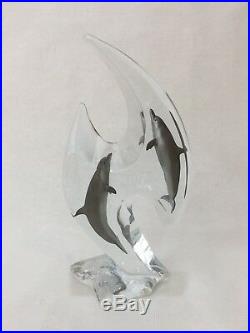 Dan Medina Dolphin Lucite Bronze Sculpture Statue, Mixed Media, Limited Edition