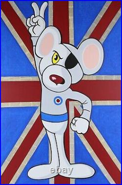 Danger Mouse Robin Colemen Original Union Jack Mixed Media Collage Painting