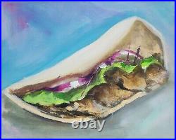 Donner Kebab. Original Mixed Media Painting on Canvas Board