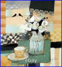 EMMA DAVIS (Scottish) Original Mixed Media Still Life Painting'Quiet Cuppa