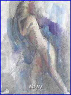 ESCAPE Female Figure Study Mixed Media Drawing Watercolor Expressive Painting