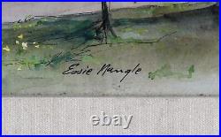 ESSIE NANGLE (1915-2006) Australian Terrace Houses Mixed Media PAINTING 24x34cm
