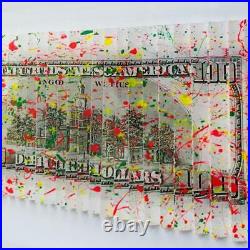 E. M. Zax- One-of-a-kind 3D polymorph mixed media on paper $100 Bill