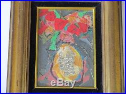 Ella Ra'ayoni Vintage Fabric Collage MID Century Modern Abstract Expressionism