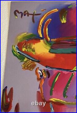 Estate Sale HAND SIGNED PETER MAX Zero Man In ACRYLIC MIXED MEDIA NUMBERED COA