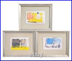 Excellent Trio Of Abstract Original Artworks Signed Vency Gallery Marcoux