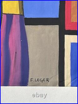 Fernand Leger (Handmade) Drawing mixed media on old paper signed & stamped