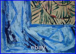 Fine unique painting Expressive abstract composition, signed Alechinsky
