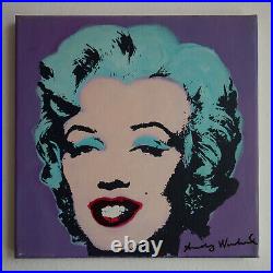 Fine unique painting Marilyn Monroe, signed Andy Warhol, w COA