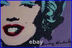 Fine unique painting Marilyn Monroe, signed Andy Warhol, w COA