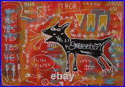Fine unique painting, signed Jean Michel Basquiat, w COA
