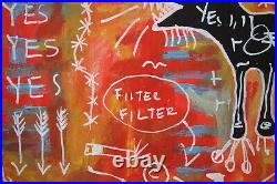 Fine unique painting, signed Jean Michel Basquiat, w COA