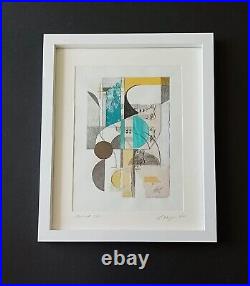 Framed Abstract Collage Mixed Media Art by Ghilian Hagen