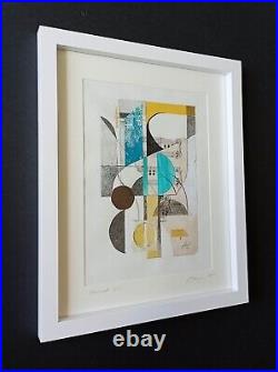 Framed Abstract Collage Mixed Media Art by Ghilian Hagen