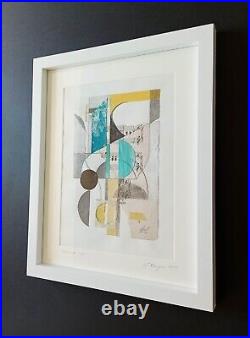 Framed Abstract Collage Mixed Media Art by Ghilian Hagen