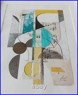 Framed Abstract Collage Mixed Media Art by Ghilian Hagen