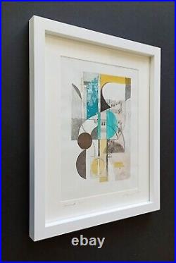 Framed Abstract Collage Mixed Media Art by Ghilian Hagen