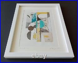 Framed Abstract Collage Mixed Media Art by Ghilian Hagen