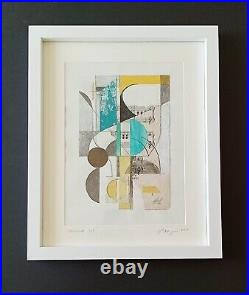 Framed Abstract Collage Mixed Media Art by Ghilian Hagen