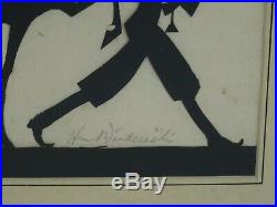 Framed Hand Signed William Hunt Diederich Paper Silhouette