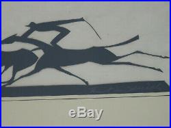 Framed Hand Signed William Hunt Diederich Paper Silhouette Horse Race