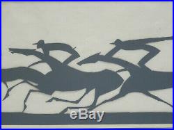 Framed Hand Signed William Hunt Diederich Paper Silhouette Horse Race