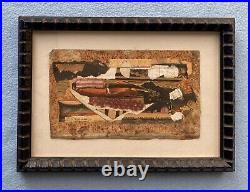 Francois Dreulle b1940 (French) original signed mixed media collage painting