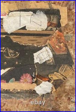 Francois Dreulle b1940 (French) original signed mixed media collage painting