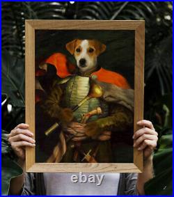 Funny Dog Portrait in Suit Pet Art Fun Cat Custom Decor Pet Remembrance Photo