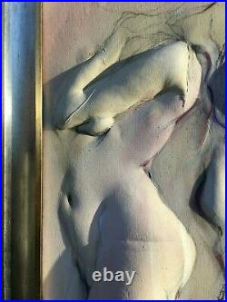 Gary Mauro (American), relief in fabric study of two nudes, signed, 25 X 72