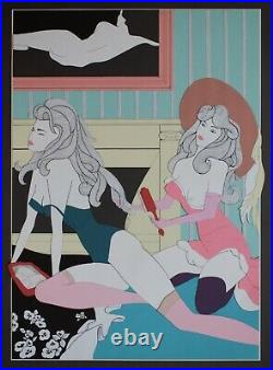 Girls Boudoir. Erotic mixed media by listed artist Simon Dawson, circa 1990