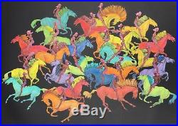 Guillaume Azoulay 1/1 Large Unique Mixed Media Over 20 Hand Colored Horses