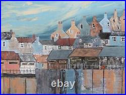 Harbour Home original painting, collage, quay, boats, seaside, art