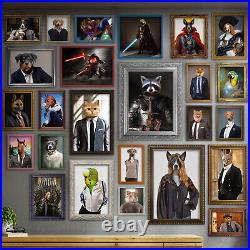 Historical Officer Pet Digital Portrait Pet Wall Art Funny Dog Cat Military Army