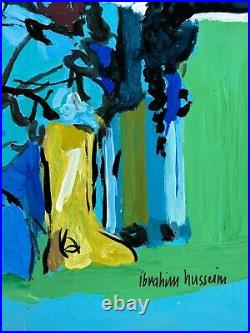 Ibrahim Hussein (Handmade) Mixed Media Paper Painting Signed and Stamped