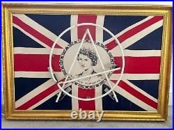 Illuminati Neon Anarchy Liz 1953 Queen Elizabeth Celebratory Coronation Flag